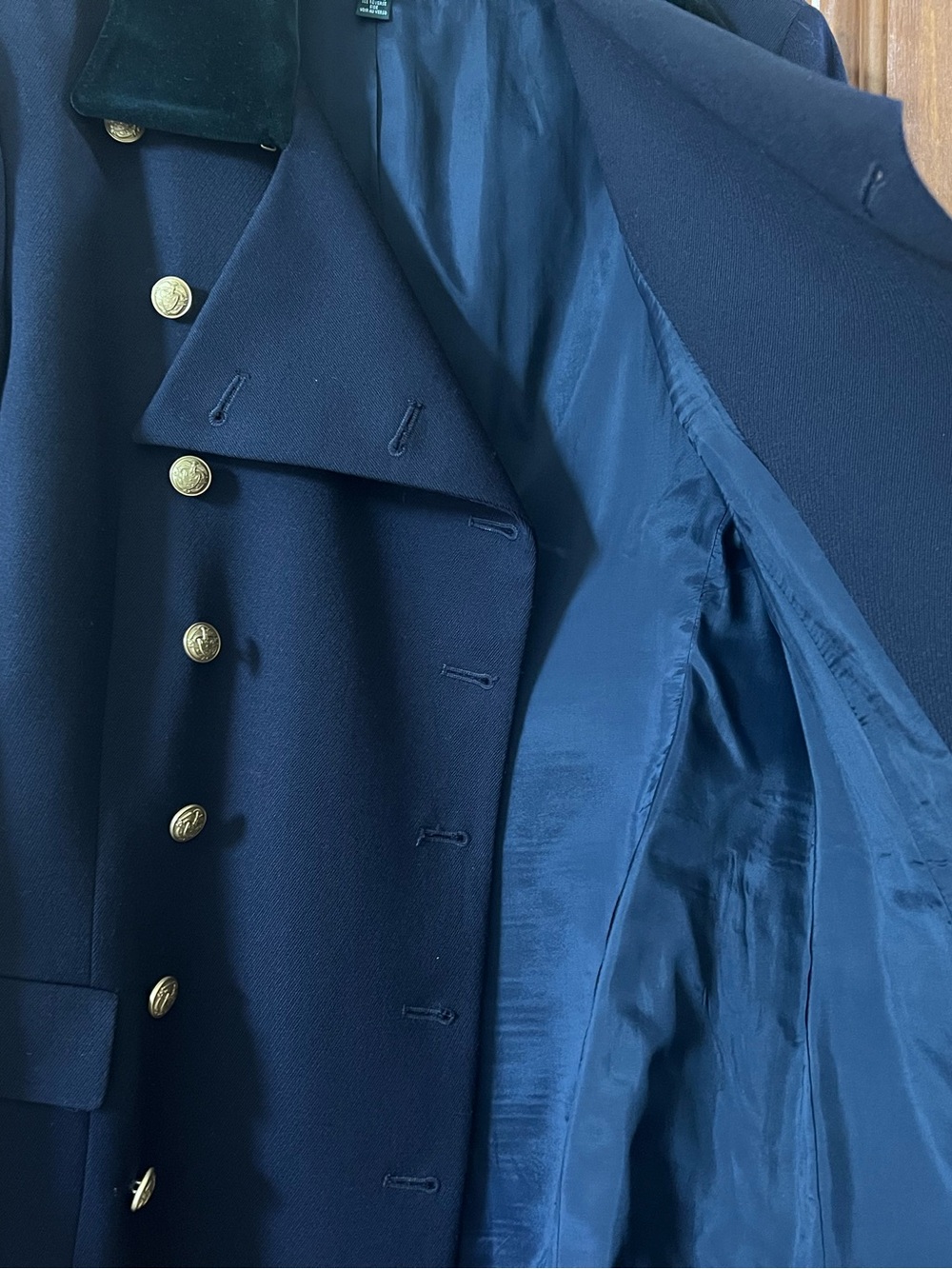 Vintage Ralph Lauren Country Wool Military Coat Velvet Collar NWT Size 10 RARE!! - Picture 5 of 16
